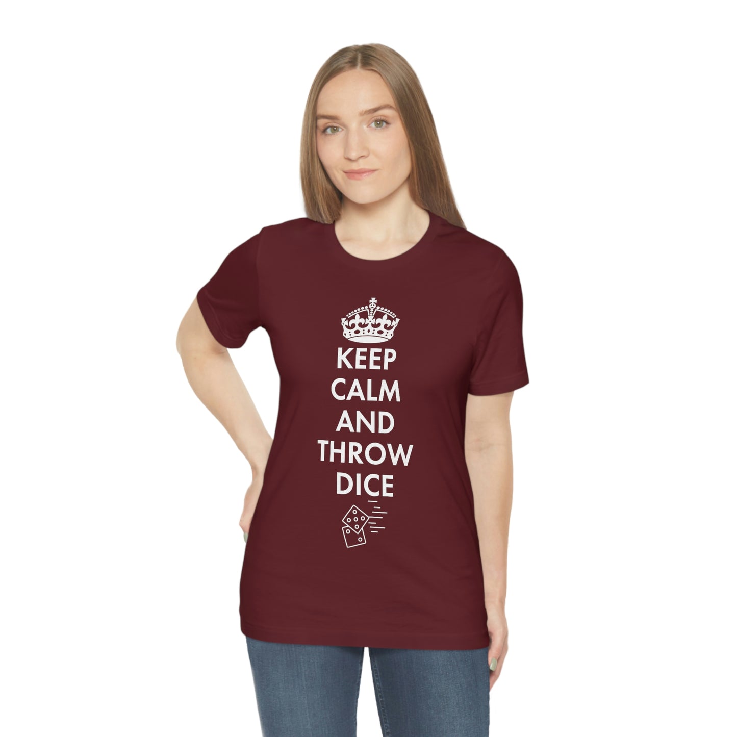 Keep Calm and Throw Dice crew neck (Unisex fit)